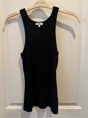 Agolde Bailey Black Ribbed Slim Tank